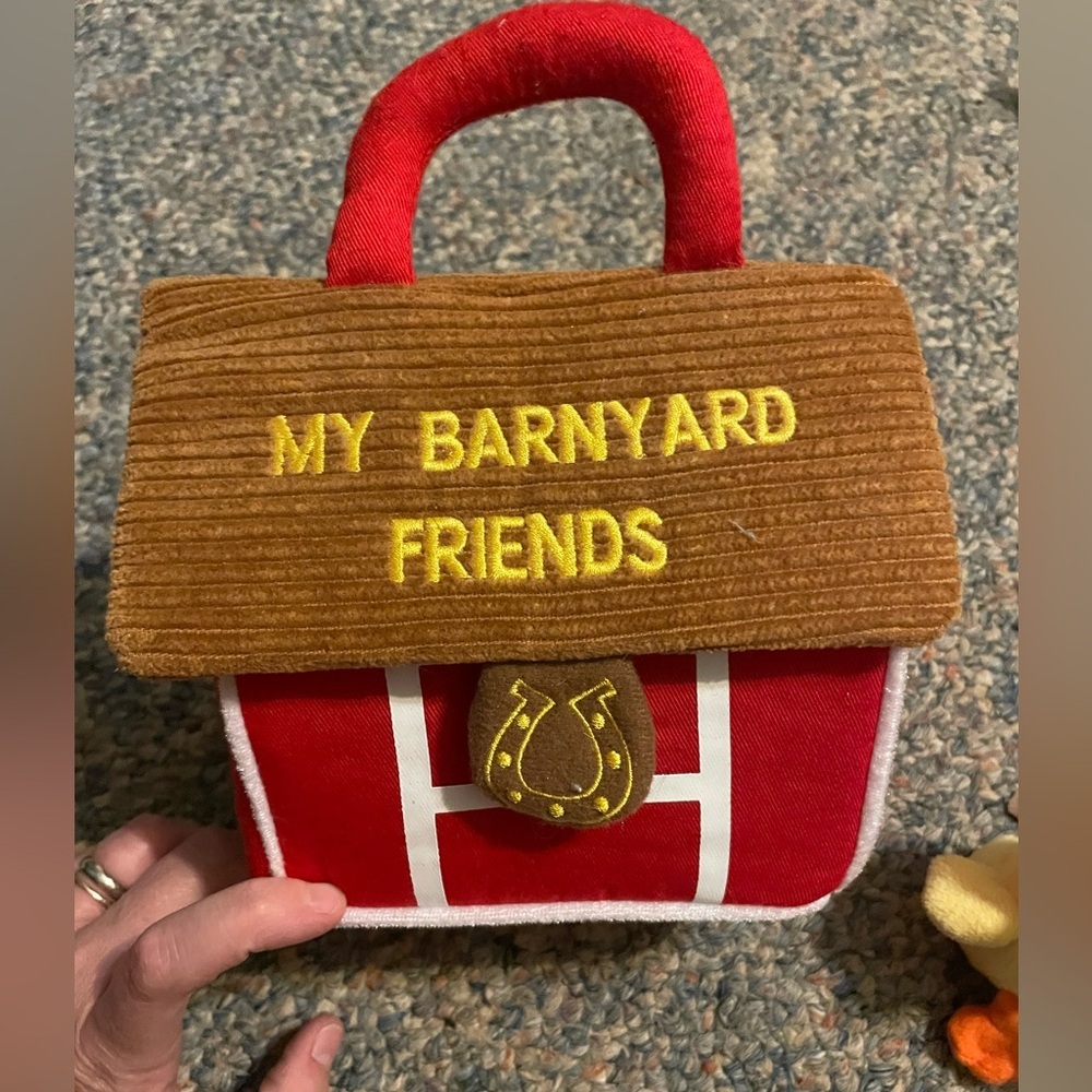 My Barnyard Friends Plush Toy w/Carry Case & 3 Animals Baby Toddler 8" Barn